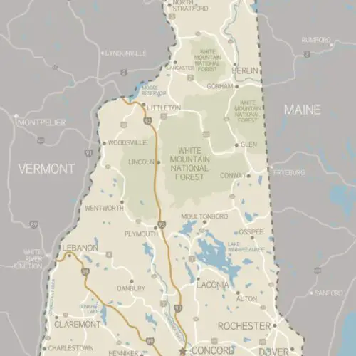 Map of New Hampshire – Cities, Towns, and Counties in New Hampshire