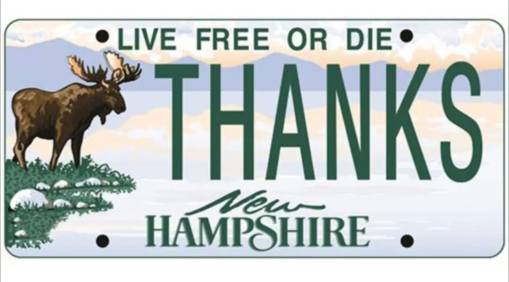 New Hampshire License Plate 